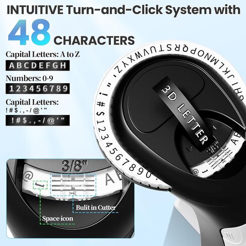 Embossing Label Maker Machine with Tapes, 2024 Upgrade Version Vintage Handheld Embossed Label Maker with Withstand Water 3D Tapes for Organization, DIY Crafting, Black Retro Manual Embosser in Saudi Arabia
