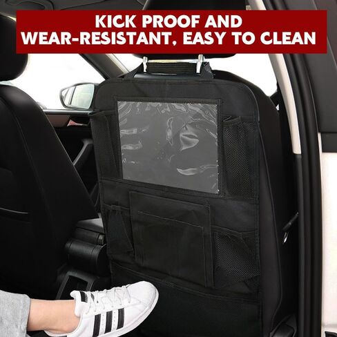 2PCS Car Backseat Organizer, Car Organizers and Storage, Kick Mats Back Seat Protector with Touch Screen Tablet Holder, Universal Road Trip Storage Essentials Car Storage Pocket for Car (2PCS) in Saudi Arabia