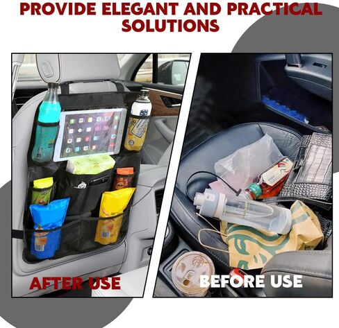 2PCS Car Backseat Organizer, Car Organizers and Storage, Kick Mats Back Seat Protector with Touch Screen Tablet Holder, Universal Road Trip Storage Essentials Car Storage Pocket for Car (2PCS) in Saudi Arabia