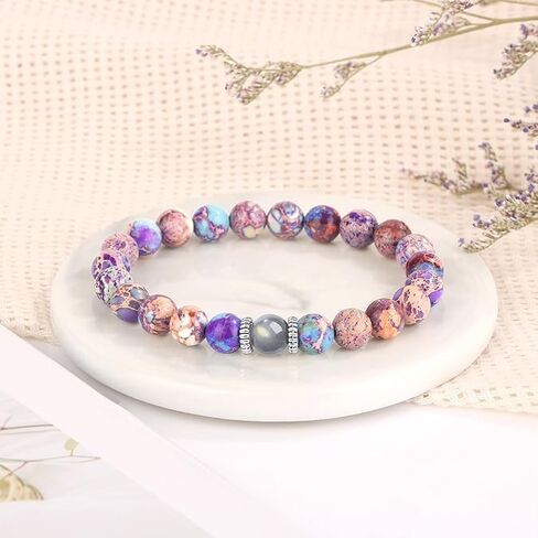 16th 18th 21st 30th 40th 50th 65th 70th 75th 80th 90th 100th Birthday Gifts for Women, Natural Stone Imperial Jasper Bracelets Birthday Decoration for Woman, Her, Wife, Mom, Daughter, Grandma, Friends in Saudi Arabia
