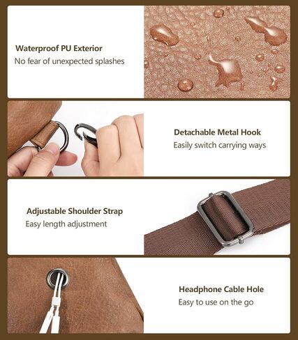 Sling Bag for Women Leather Crossbody Bags Tote Blet Bags Backpack Fanny Pack Chest Bag for Travel, Brown in Saudi Arabia