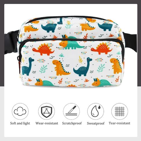 Kids Fanny Pack with Adjustable Strap Belt Bag Cute Girl Fanny Pack Gift (Dinosaur) in Saudi Arabia