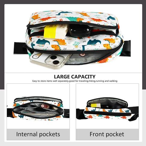 Kids Fanny Pack with Adjustable Strap Belt Bag Cute Girl Fanny Pack Gift (Dinosaur) in Saudi Arabia