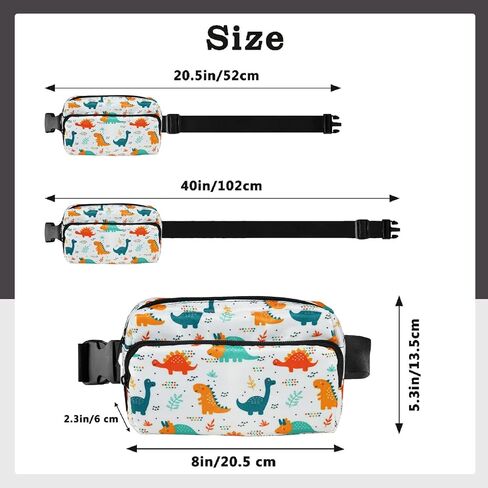 Kids Fanny Pack with Adjustable Strap Belt Bag Cute Girl Fanny Pack Gift (Dinosaur) in Saudi Arabia