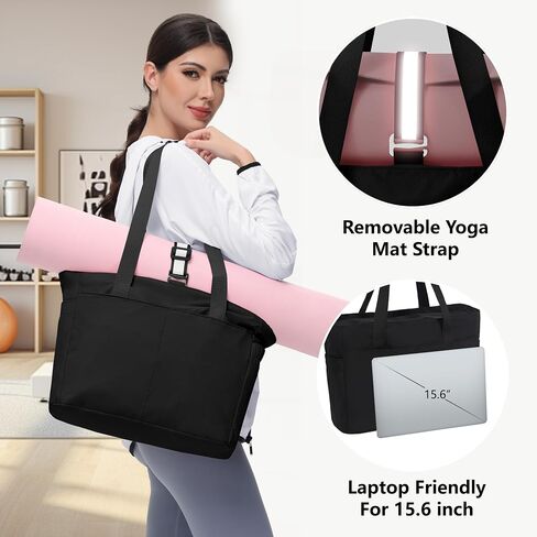 حقيبة حمل المرأة مع Zipper - ممرضة اليوغا عمل كمبيوتر محمول كيس جيم رقص حفاضات مع مقصورات متعددة الجيب in Kuwait