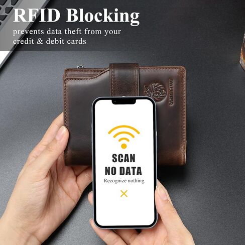محافظ كبيرة السعة للرجال RFID يمنع الرجال محفظة من الجلد مع جيب العملة ، 18 فتحات البطاقة ، نافذة معرف رفرف ، القهوة in Kuwait