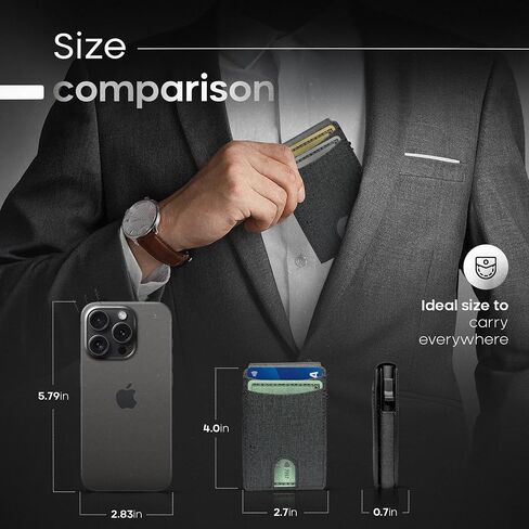 Wallet With Tracker For Men, Minimalist Trackable Wallet for Men with RFID Blocking, Slim Wallet Compatible with Apple Find My (iOS Only), No Need for AirTag, Not For Android, Gift For Men. in Saudi Arabia