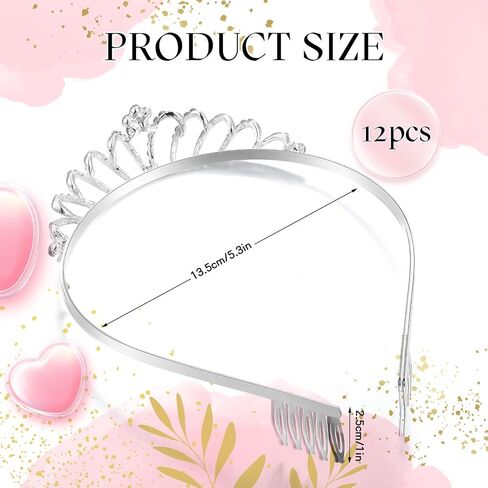 remouuly 12 PCS Princess Tiara for Women Silver Queen Tiara مع إكسسوارات شعر حجر الراين لحفل الزفاف (زهرة) in Kuwait