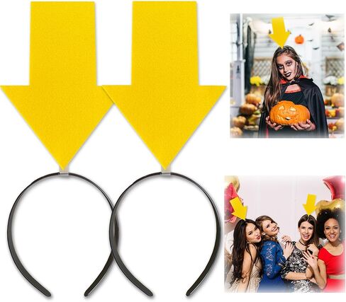 2pcs Arrow Headband | New creative symbol headband | Party Festival parade Concert Support group Hair accessory (Yellow Arrow x2, Large) in Kuwait
