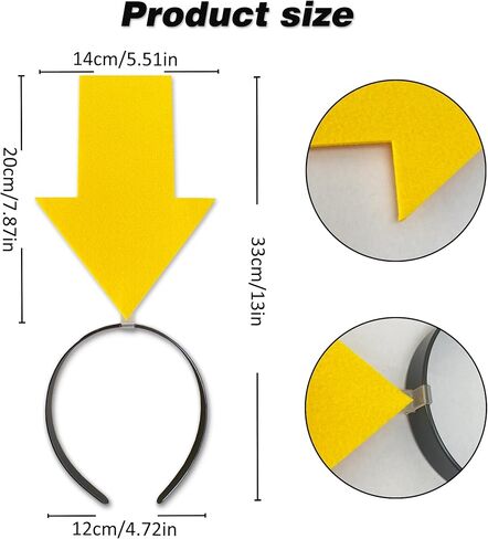 2pcs Arrow Headband | New creative symbol headband | Party Festival parade Concert Support group Hair accessory (Yellow Arrow x2, Large) in Kuwait