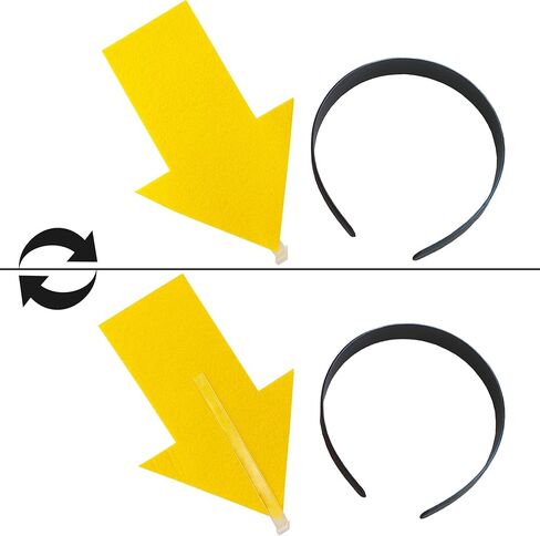 2pcs Arrow Headband | New creative symbol headband | Party Festival parade Concert Support group Hair accessory (Yellow Arrow x2, Large) in Kuwait