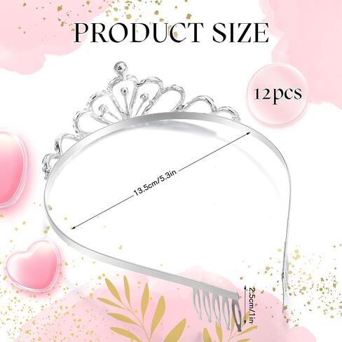 remouuly 12 PCS Princess Tiara for Women Silver Queen Tiara مع إكسسوارات شعر حجر الراين لحفل الزفاف (زهرة) in Kuwait