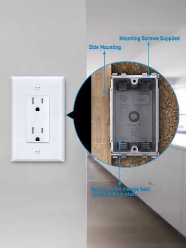 LEONLITE 12 Pack One Gang New Work Electrical Outlet Box, Ultra-deep 22.5 Cubic Inch Device Box, PVC Electrical Junction Box for Switch, GFCI, Step Light, ETL Listed, Gray in Saudi Arabia