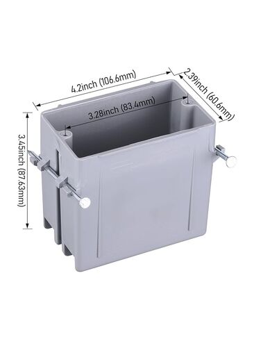 LEONLITE 12 Pack One Gang New Work Electrical Outlet Box, Ultra-deep 22.5 Cubic Inch Device Box, PVC Electrical Junction Box for Switch, GFCI, Step Light, ETL Listed, Gray in Saudi Arabia
