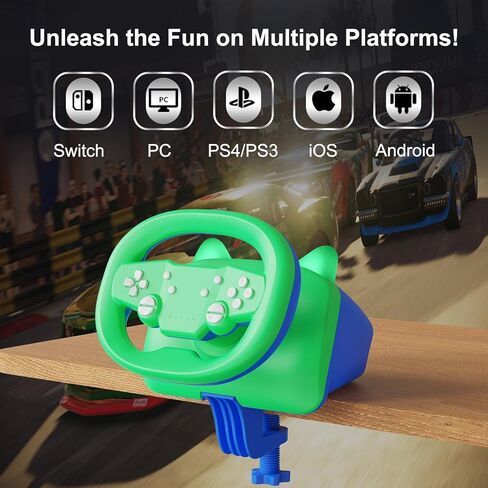 عجلة سباق ألعاب الكمبيوتر اللاسلكية من DOYO لمنصات متعددة - عجلة قيادة احترافية مع محركات مزدوجة الاهتزاز واتصال بلوتوث in Kuwait