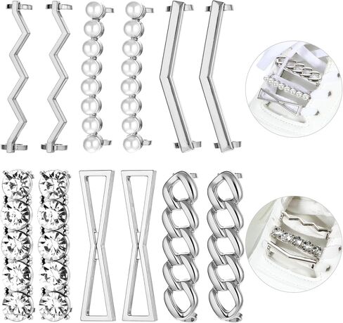 12 PCS سحر حمص ، مقاطع أحذية زخرفية DIY ، أحذية رياضية الذهب زينة الزخارف فو فو لؤلؤة أحذية أحذية الملحق in Kuwait