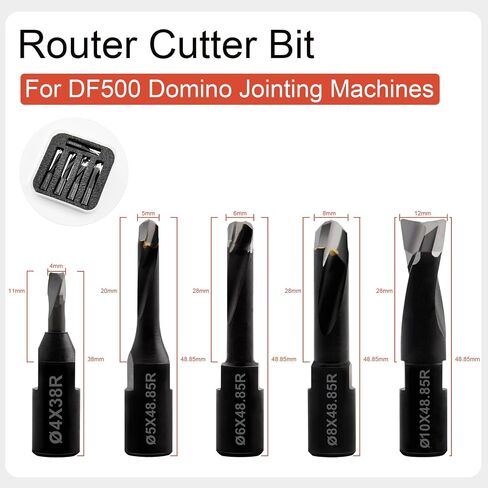Solid Carbide Bit for Domino Jointing Machines Cutter Set Includes 5 Solid Carbide Bits with Diameters of 4mm,5mm,6mm,8mm and 10mm, 5Pcs in Saudi Arabia