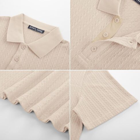 PJ PAUL JONES Mens Polo Shirts Short Sleeve Textured Polo T Shirt Summer Casual Knitted Golf Shirt in Saudi Arabia