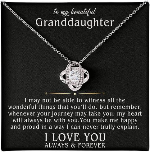 Granddaughter Necklace Gifts From Grandma Grandmother or Grandpa Grandfather To My Granddaughter Graduation Birthday Christmas Pendant Jewelry with Message Card and Gift Box in Saudi Arabia