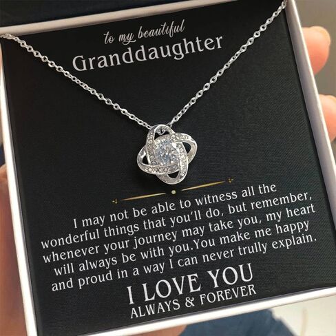 Granddaughter Necklace Gifts From Grandma Grandmother or Grandpa Grandfather To My Granddaughter Graduation Birthday Christmas Pendant Jewelry with Message Card and Gift Box in Saudi Arabia