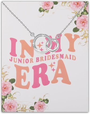 PLITI Junior Bridesmaid Gift Wedding Party Gift In My Junior Bridesmaid Er Double Interlocking Circle Necklace From Bride in Saudi Arabia
