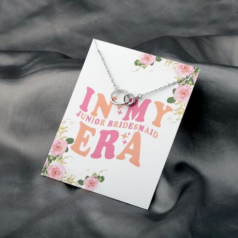 PLITI Junior Bridesmaid Gift Wedding Party Gift In My Junior Bridesmaid Er Double Interlocking Circle Necklace From Bride in Saudi Arabia