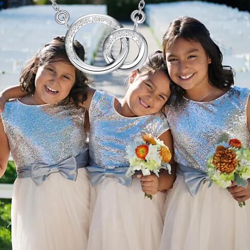 PLITI Junior Bridesmaid Gift Wedding Party Gift In My Junior Bridesmaid Er Double Interlocking Circle Necklace From Bride in Saudi Arabia