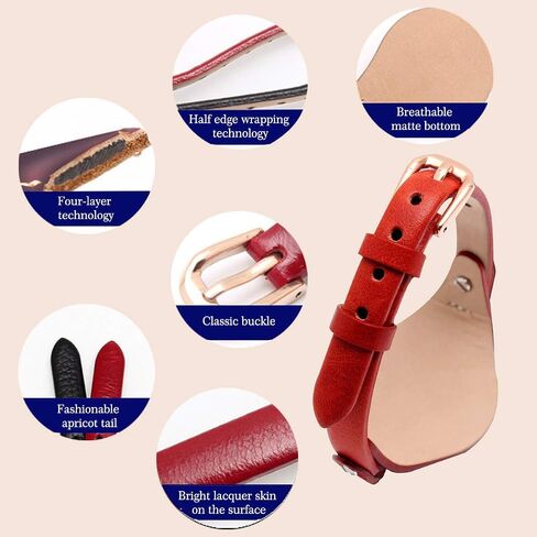 KAMIU Women's 8mm Watch Band Genuine Calf Leather Replacement Fossil Straps Watch Strap for ES3148 ES4119 ES4176 ES3262 ES3077 in Saudi Arabia