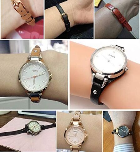 KAMIU Women's 8mm Watch Band Genuine Calf Leather Replacement Fossil Straps Watch Strap for ES3148 ES4119 ES4176 ES3262 ES3077 in Saudi Arabia