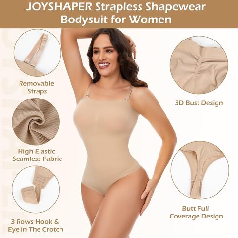 JOYSHAPER Strapless Shapewear for Women Tummy Control Bodysuit Seamless Sculpting Thong Body Shaper in Saudi Arabia