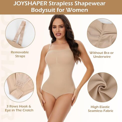 JOYSHAPER Strapless Shapewear for Women Tummy Control Bodysuit Seamless Sculpting Thong Body Shaper in Saudi Arabia