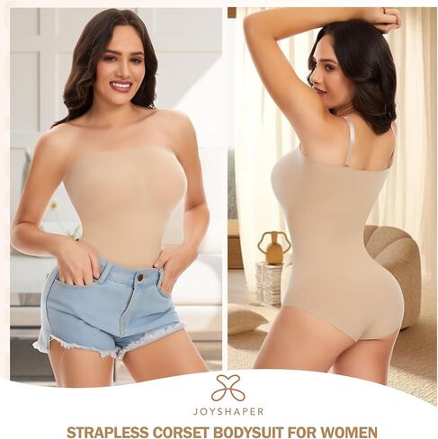 JOYSHAPER Strapless Shapewear for Women Tummy Control Bodysuit Seamless Sculpting Thong Body Shaper in Saudi Arabia
