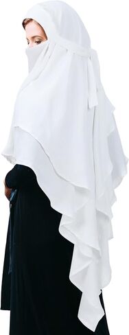 Geyoga Women's Muslim Prayer Hijab 2 Layers Islamic Hijab Cover Soft Lightweight Breathable Hijab Long Scarf in Saudi Arabia