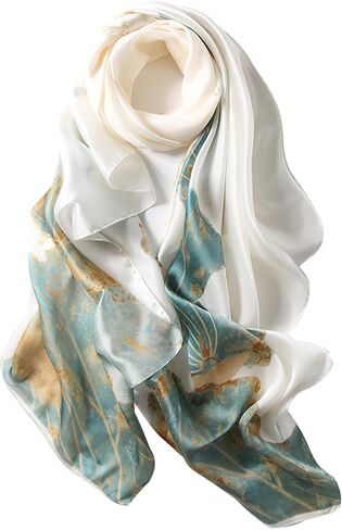 vimate 100% Large Silk Feeling Scarf-Women's Fashion Long Mulberry Silk Satin Neck Scarf Sunscreen Shawl Wrap Headscarf in Saudi Arabia