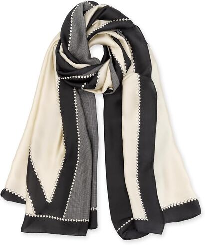 vimate 100% Large Silk Feeling Scarf-Women's Fashion Long Mulberry Silk Satin Neck Scarf Sunscreen Shawl Wrap Headscarf in Saudi Arabia