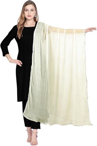Chandrakala Dupatta for Women, Shawl Scarf Wrap Chunni (D289-P) in Saudi Arabia