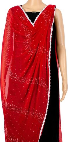 Chandrakala Dupatta for Women, Shawl Scarf Wrap Chunni (D289-P) in Saudi Arabia