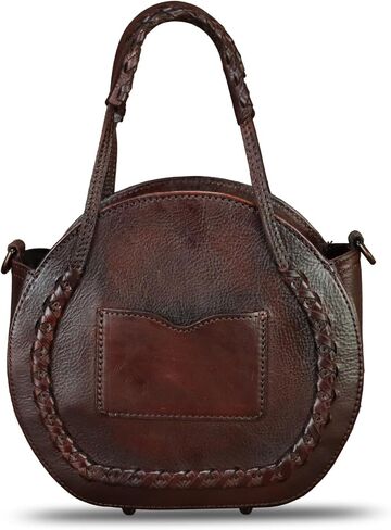 Genuine Leather Handbag for Women Crossbody Bag Small Purses Round Satchel Handmade Shoulder Bag Circle Pouch in Saudi Arabia