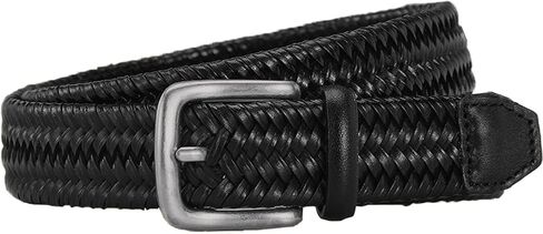 Mens Braided Leather Belt 1 3/8" Fully Adjustable Stretch Leather Woven Belts for Casual Jeans Pants in Saudi Arabia