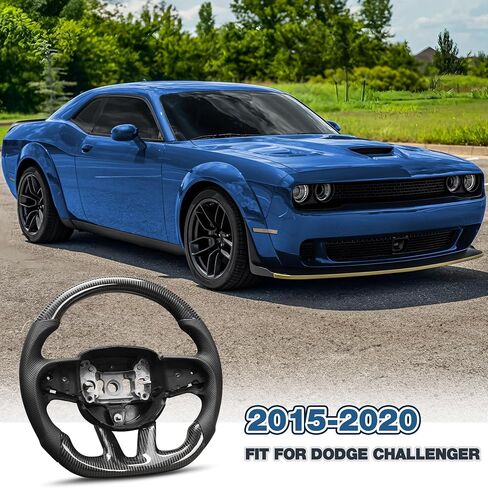 Carbon Fiber Steering Wheel For Dodge Ram 1500 2500 2013-2018 D-shaped Flat-bottom Nappa Perforated Leather Steering Wheel Grip Hand-Stitched in Kuwait