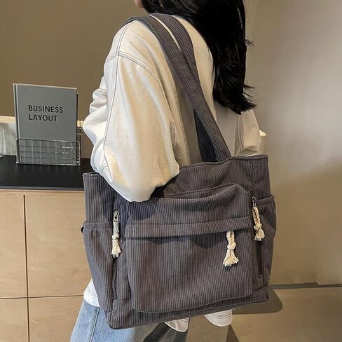 أكياس myhozee corduroy crossbody للنساء ترهل كيس الأشرار كيس الكتف الكبير الكبير. in Kuwait