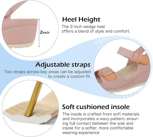 Women Arch Support Wedge Sandals Comfortable Waking Sandals in Saudi Arabia
