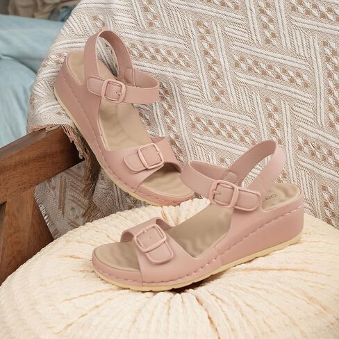 Women Arch Support Wedge Sandals Comfortable Waking Sandals in Saudi Arabia