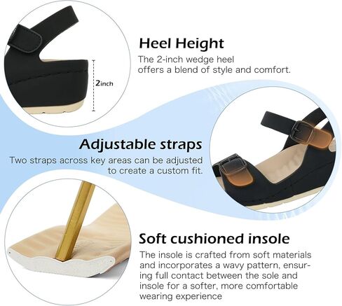 نساء دعم القوس الصنادل الإسفين المريحة in Kuwait