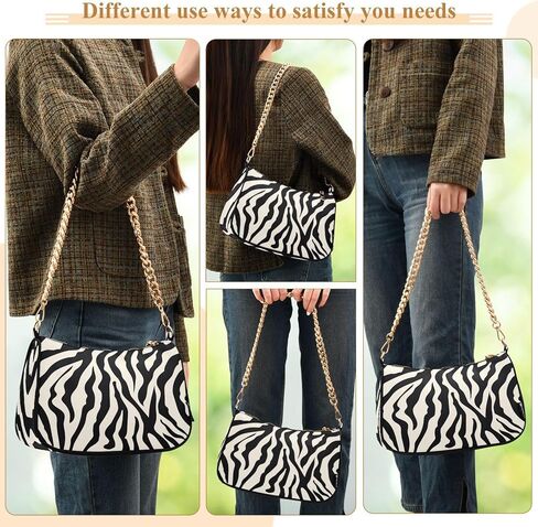 Shoulder Bags for Women Animal Zebra Leopard Cheetah Tiger Print Hobo Tote Handbag Small Clutch Purse with Zipper Closure in Kuwait