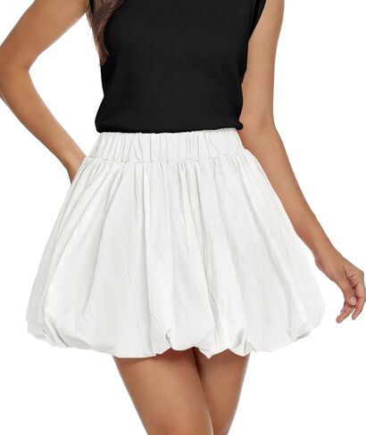 Women's Bubble Mini Skirts Balloon High Waisted Skorts Puffy Hem Summer Trendy Cute Going Out Party Skirt in Saudi Arabia