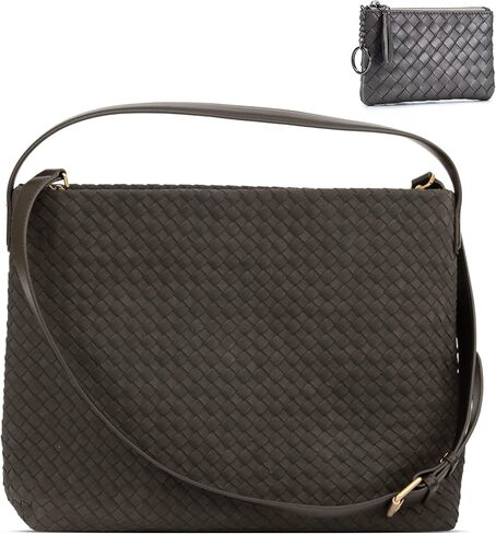 Suede Hobo Bag for Women Woven Bag Shoulder Bag Casual Tote Bag in Saudi Arabia