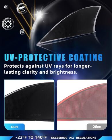 Rear Bumper Reflector Compatible with Le-xus is IS250 IS300 IS350 IS200t is-F 2014-2020, [DOT] [IP67 Waterproof] Rear Bumper Reflector Cover [No Bulbs], 2 PCS, Smoked Lens in Saudi Arabia
