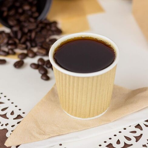 أكواب قهوة ساخنة من الورق الأبيض الفاخر بوزن 12 أونصة بقطر 3.54 بوصة، للاستعمال مرة واحدة، مقاومة للتسرب ومبطنة بطبقة مزدوجة من البوليستر، مثالية للمطاعم - عبوة من 1000 قطعة in Saudi Arabia