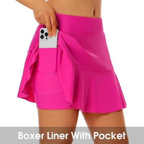 Turnhier Womens Swim Skirt High Waisted Ruffle Tummy Control Tankini Swimsuit Bathing Suit Bottoms with Pockets in Saudi Arabia